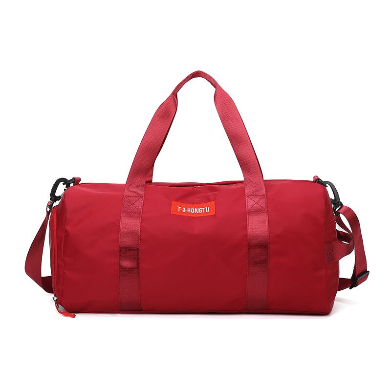 Pink Gym Bag Women Wet Dry Clothes Duffle Bag Crossbody Fitness Travel Sports Gym Yoga Bags with Shoes Compartment: Red
