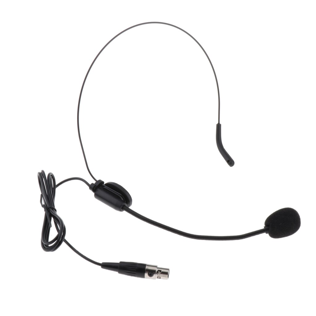 XLR 4 Pin & Cable Headset Microphone Condenser System For Voice Amplifier