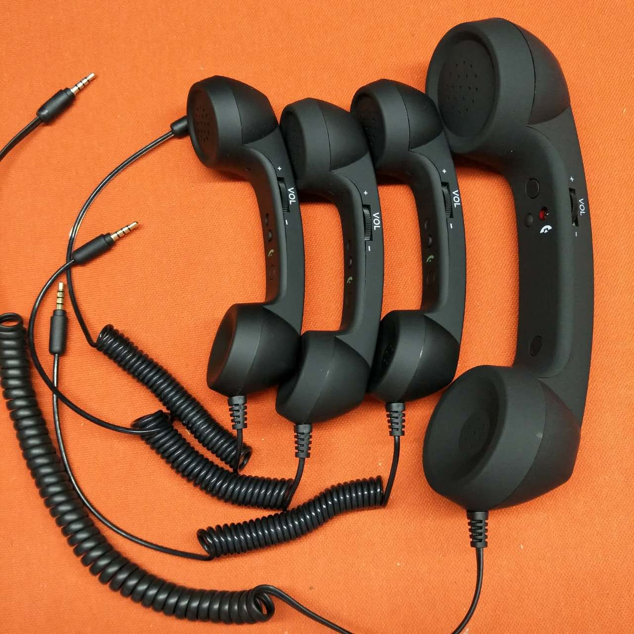 Nieuw-Universele vaste stijl Smartphone Telefoon Ontvanger Voorkomen Straling Retro Headset Vaste Telefoon Microfoon: Black