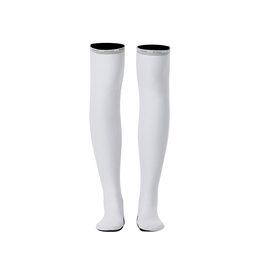 Las mujeres neopreno de 1,5 MM alto calcetines de tubo y surf buceo en profundidad y superficie medias: Blanco / L