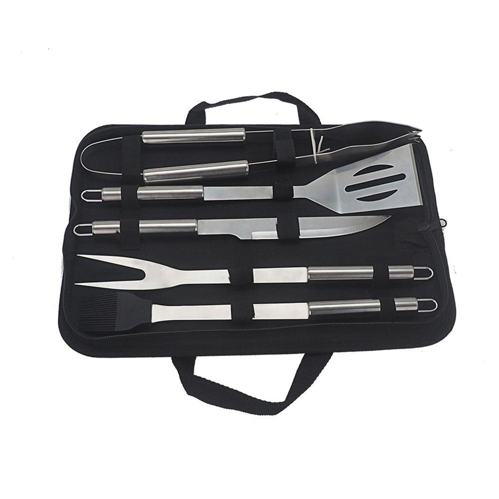 BBQ Set Stainless Steel Utensils Kit Outdoor Grill Tools Cases 5 Piece 40DC20