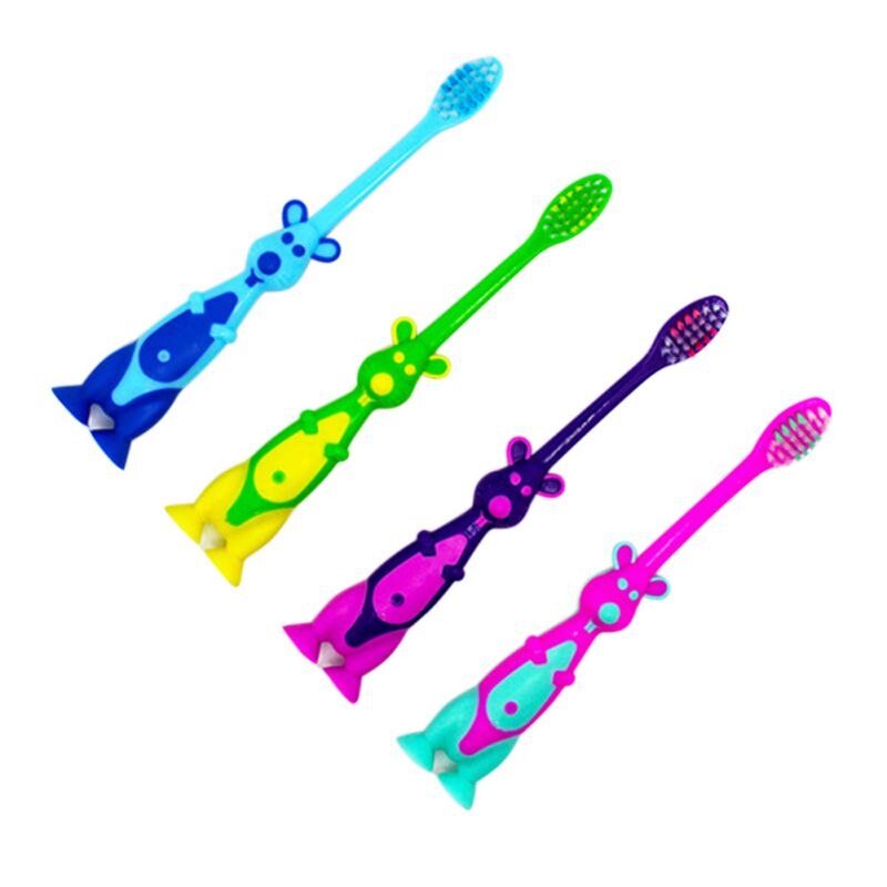 1pc crianças escovas de dentes dos desenhos animados lidar com crianças super bonito animais lidar com cabelo macio escova de dentes alta qualidade