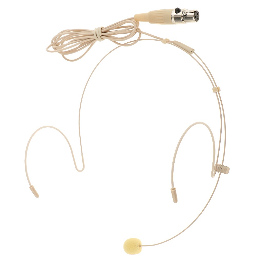 Unidirectionele Condensator Microfoon Mic Oorhaak Headset, Beige