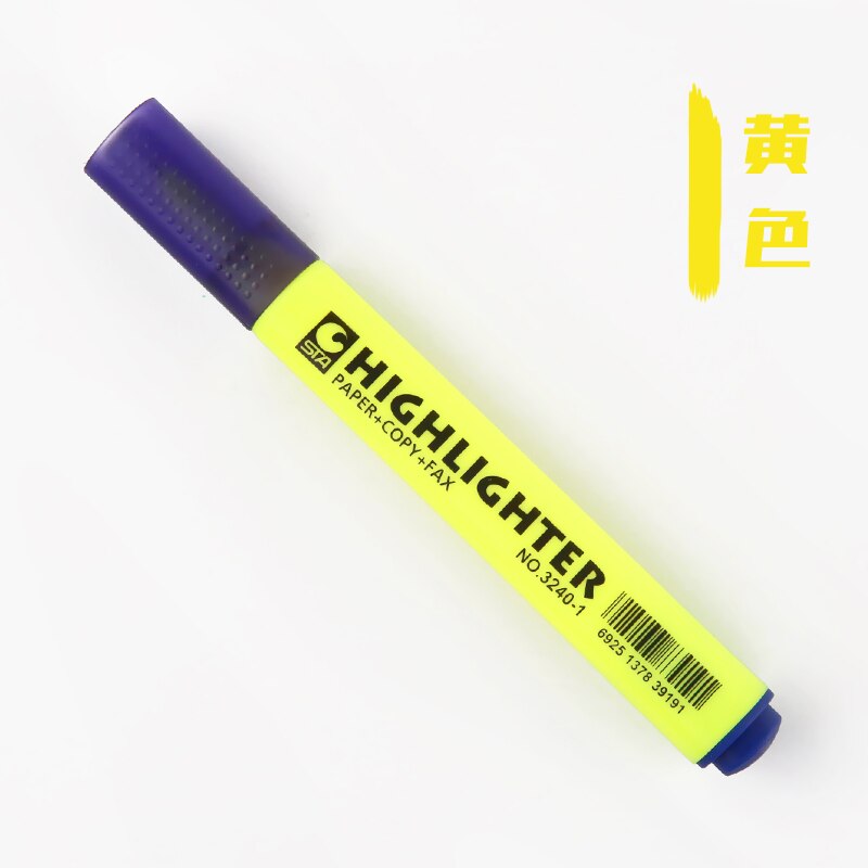 STA-rotuladores fluorescentes de 8 colores para papel, rotuladores de dibujo para la escuela, suministros de oficina, papelería: Yellow