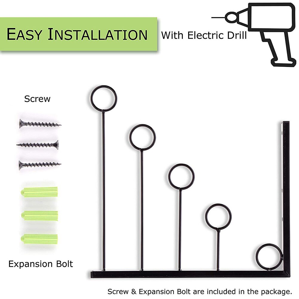 Clothes Hanger Wall Mounted Garment Racks 5 Ring Hanger Clothing Organizers Clothing Display Stand K888