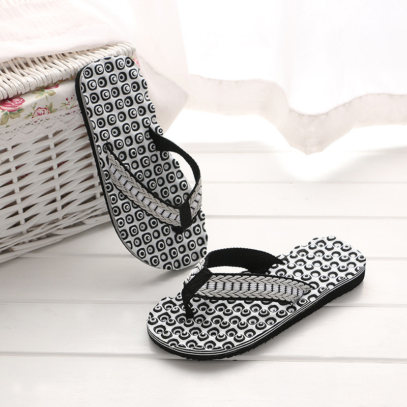 Platt klack strandtofflor herr flip flops tofflor skor sommar skor hus herr tofflor inomhus & utomhus flip flops skor: Svart / 40