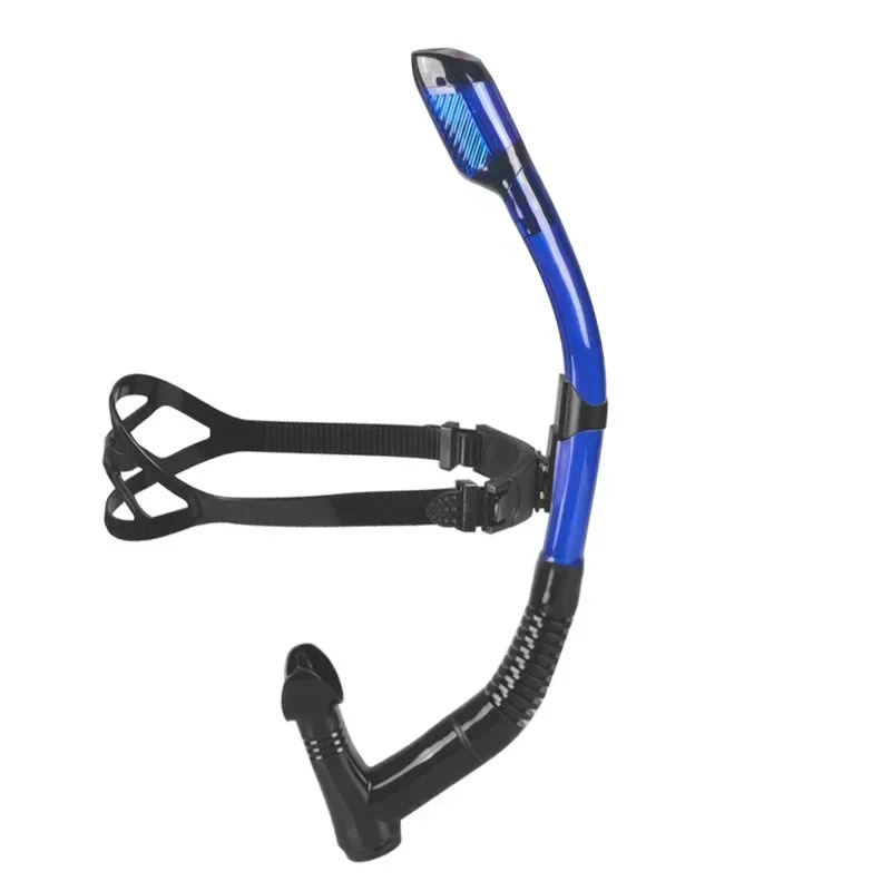Zwemsnorkel voor training Zwemmen Voorkant Droge snorkel Schootzwemmen Duiken Snorkelen, zwembad open water: Marineblauw