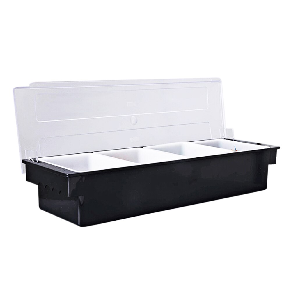 Bar Condiment Dispenser Caddy 4 Compartments Server Tray Chilled Food Fruit