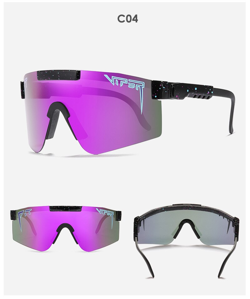 Pit viper Übergroßen Blau Gespiegelt Sonnenbrille Männer Sport polarisierte brillen einstellbare tr90 rahmen uv400 Schutz Frau Gläser: C04