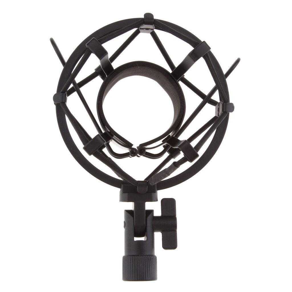Microphone Clip Mount Mics Holder Shock Mount , Noise Isolation Anti-Vibration Mic Mount, Suitable for 45-50mm Microphone