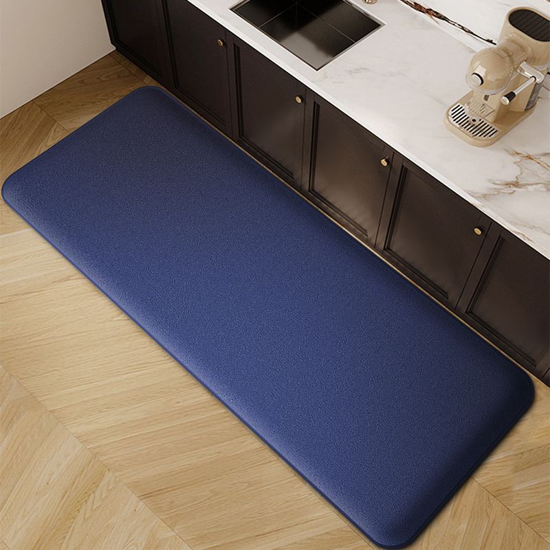 Alfombra absorbente gruesa para el suelo de la cocina, alfombra de baño de lana coralina, estera antideslizante para inodoro, estera de entrada resistente a la suciedad de secado rápido: 800mm x 800mm / Azul