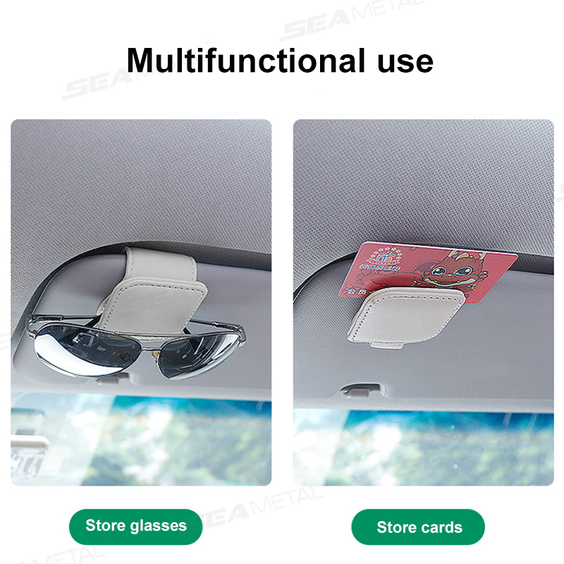 Zeeman Auto Bril Clip Kaart Clip Auto Zonneklep Bril Houder Pu Lederen Bril Clip Multi-Functionele Bril Beugel Goederen