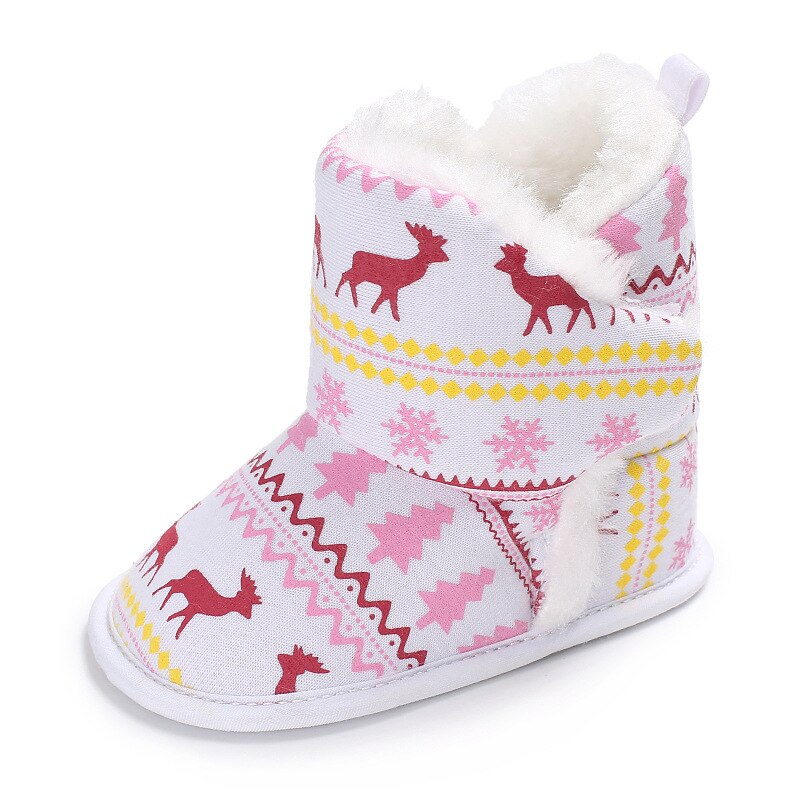 Bottes d'hiver pour bébés garçons et filles | Chaussures Super chaudes pour bébés -nés, chaussures de neige pour rennes de noël,: pink / 2