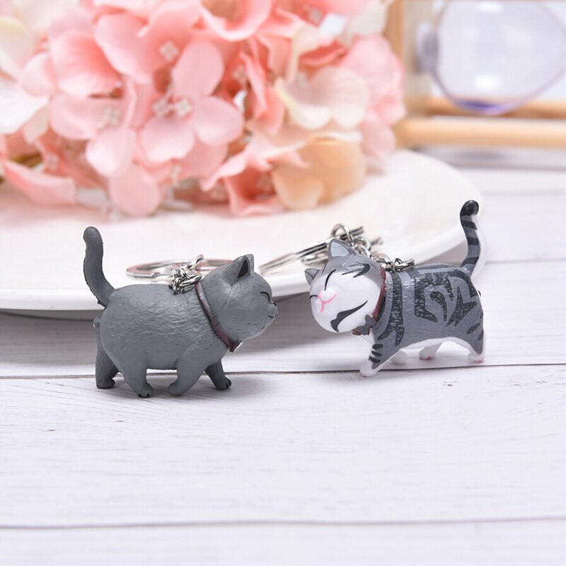 Porte-clés chat de dessin animé mignon, pendentif, chaton, tête secouée, sac de voiture, bijoux créatifs, à la , 10.5cm, 1 pièce