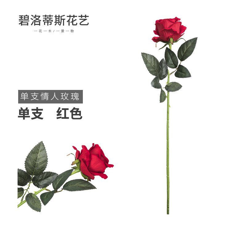 Kunstig rose stue boligindretning kunstig blomst dekoration bryllup kunstig buket enkelt flaske valentine 'ros