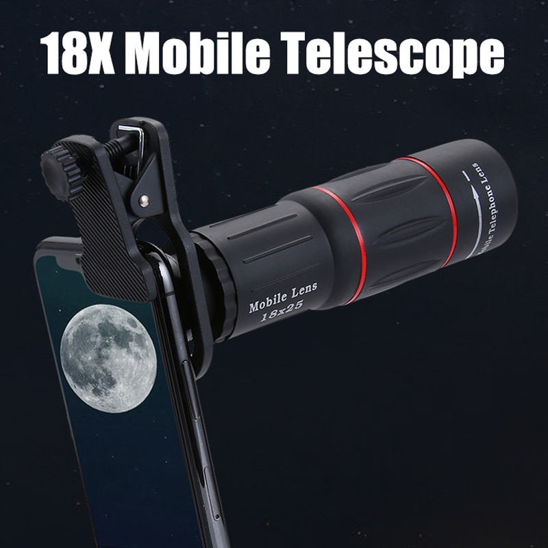 18x25 Monoculaire Zoom HD Optische Mobiele Telefoon Lens Universele Observeren Survey 18X Telelens Met Statief Voor Smartphone
