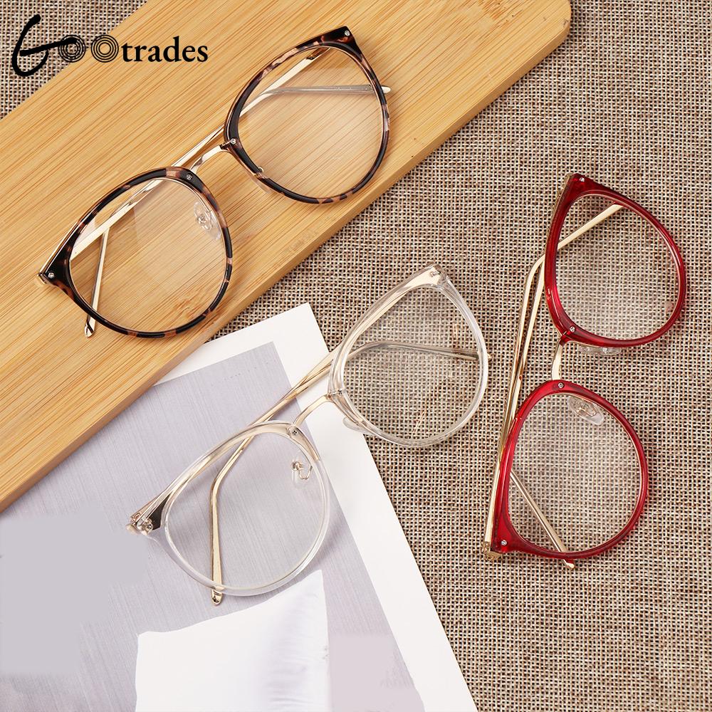 Gootrade Retro miopía gafas ópticas marcos de gafas para hombres mujeres tendencia Gafas de Metal lentes transparentes Marco de gafas