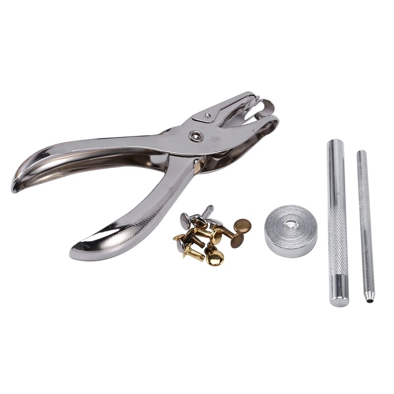 300 Sets Leer Klinknagels Double Cap Klinknagel Buisvormige Metalen Studs Met Punch Tang Bevestiging Set Gereedschap Voor Diy Leather Craft klinknagels Rep