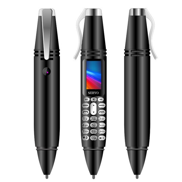 Opkald optagelse pen mobiltelefon servo  k07 0.96 "lille skærm dual sim sync kontakt lommelygte bluetooth dialer mini mobiltelefon: Standard / Sort