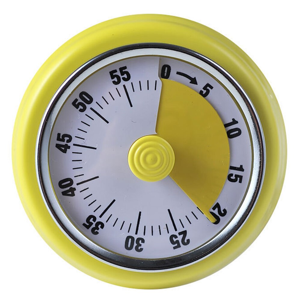 Portable Multifunctional Stainless Steel Mechanical Reminder Timer Kitchen Countdown with Magnet for Cooking Classroom Teaching: Yellow
