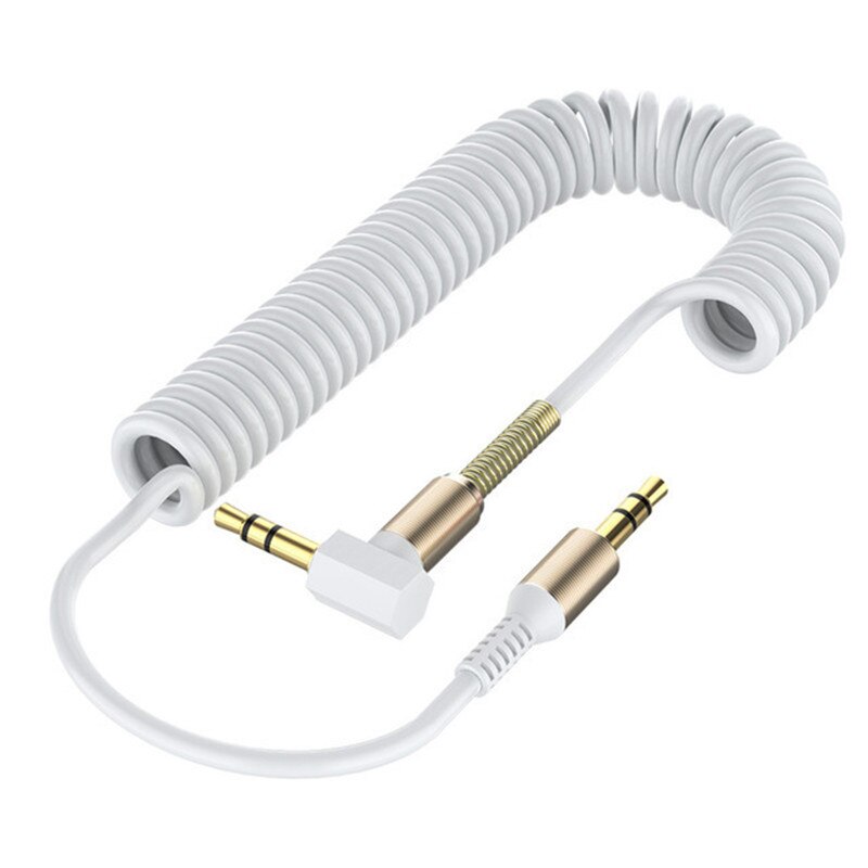 3.5 Jack Aux Audio Kabel 3.5 Mm Male Naar Male Kabel Voor Telefoon Auto Speaker MP4 Hoofdtelefoon 1.8M Jack 3.5 Lente Audio Kabels: White