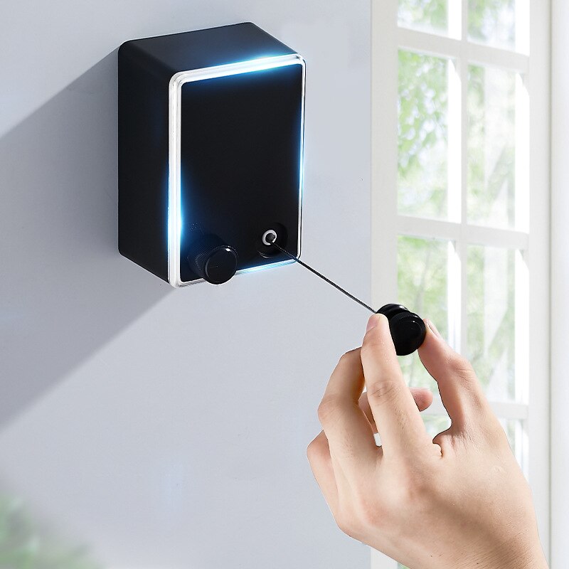 Indoor Outdoor Retractable Laundry Clothesline Wall Hanging Stretch Washing Clothes Line Shrinking Balcony WY41501