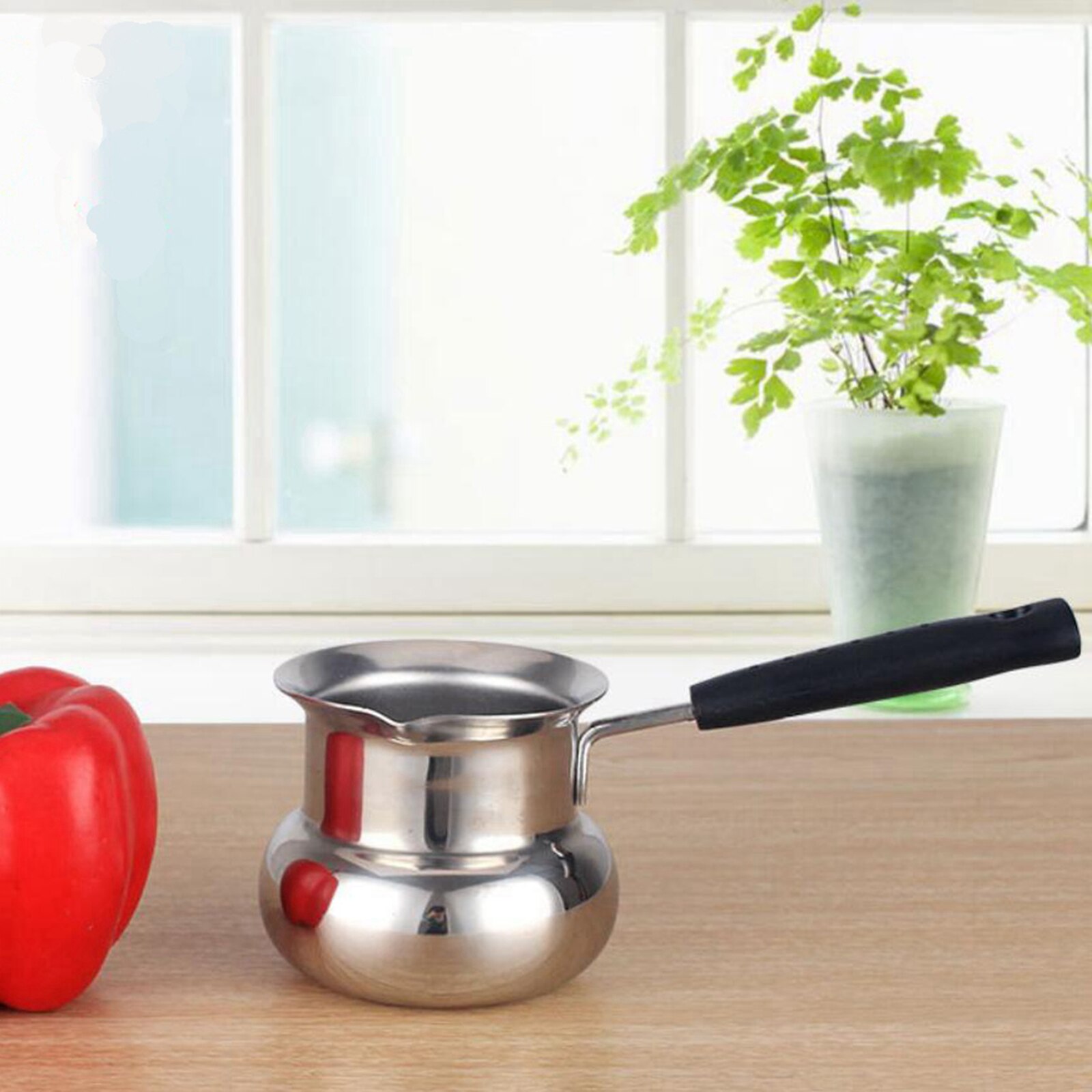 Long Handle Moka Pot Turkish Arabian Stainless Steel Coffee Pot Butter Melting Pot Warmer Coffee Utensils: 720ml