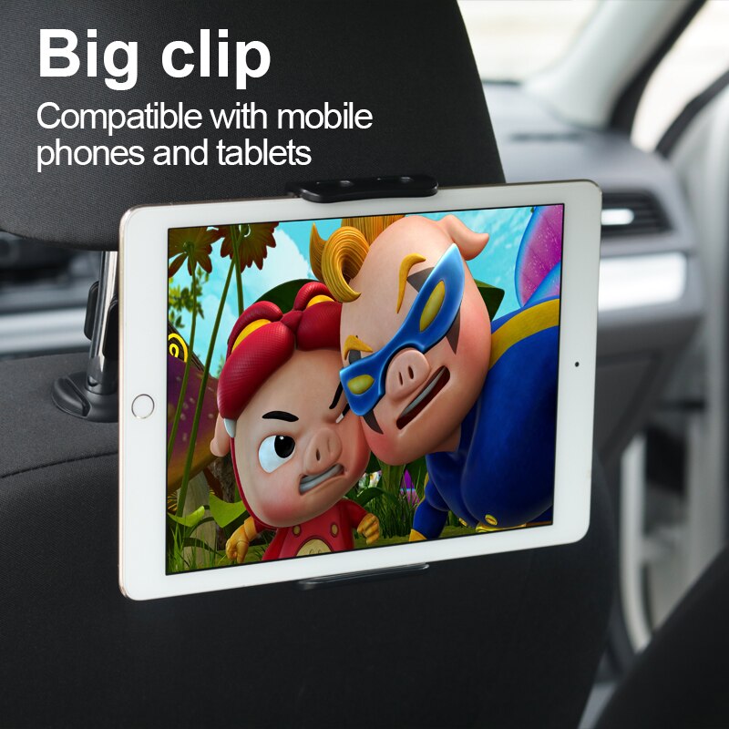 Car Headrest Tablet Holder - 4-11 inch Extendable & 360° Rotatable Mount - Metal Stand for Phones & iPads