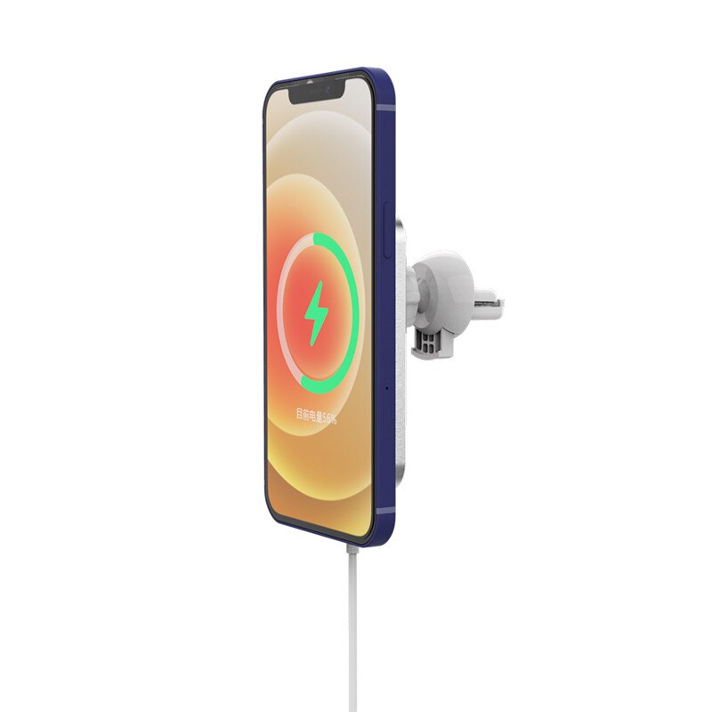 Cargador magnético de coche inalámbrico de 15W para iphone 12, 12 Pro Max, 12, soporte para teléfono móvil Adsorbable, montaje de ventilación de carga rápida