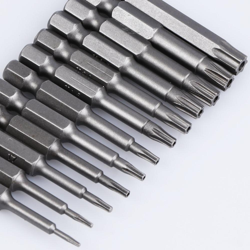 12Pcs/ Set Hex Torx Flat Head 50MM Driver Bits Hand Tools Security Bit Set Tamper Proof Screwdriver Drill Bit Screw Driver Bits