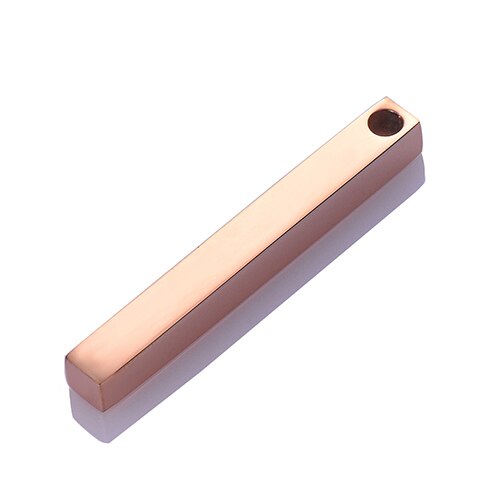 5 pcs Unisex Stainless Steel Rectangle Bar Pendant for Name Making Necklace Jewelry: Rose Gold