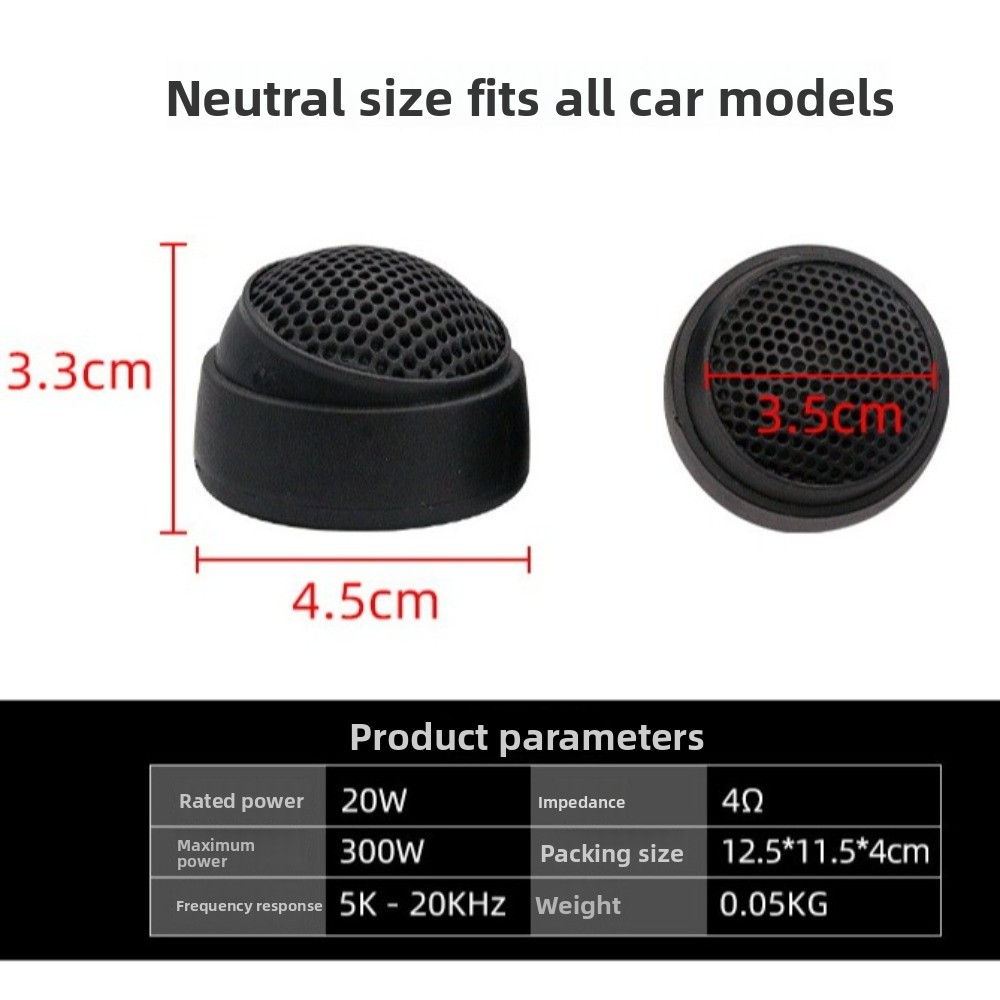 2 stücke Hohe Effizienz Auto Hochtöner Hochfrequenz Höhen Lautsprecher Dome Hochtöner Lautsprecher Schwarz Universal Laute Audio