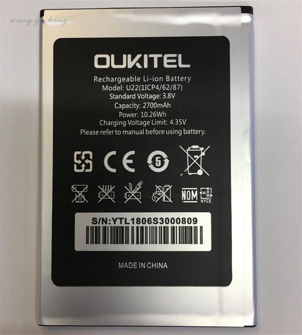 100% Oukitel U22 Batterij 2700mAh Backup Batterij Vervanging Voor Oukitel U22 Mobiele Telefoon
