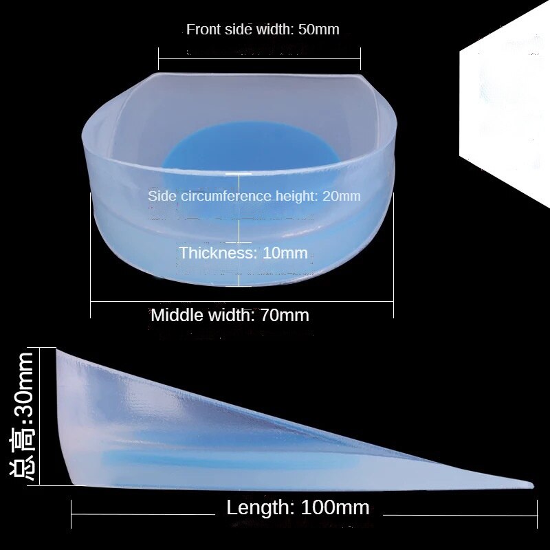 Verhoogde Siliconen Hak Pads Hiel Pads Hielspoor Fasciitis Plantaris Pads Hiel Pijn Pads Inlegzolen Twee-Kleur Hak Cups voet Pad