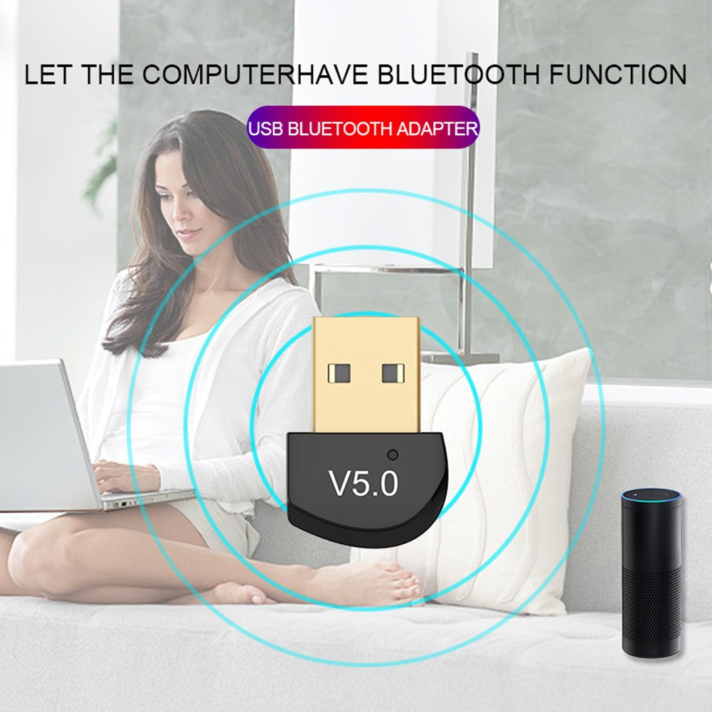 Adaptateur USB V5.0 pour ordinateur de bureau ou de maison, dongle sans fil, récepteur, transmetteur, Plug And Play, multifonction, pour PC portable