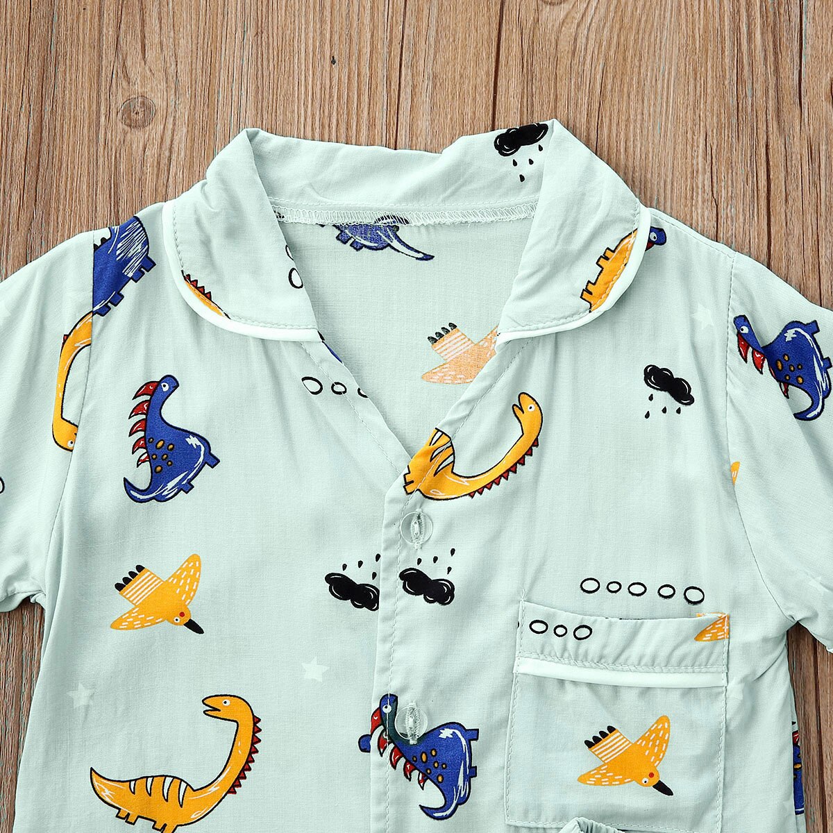 Aa Zomer Kids Jongens Pyjama Set Dinosaurus Print Korte Mouw Tops Shirt Shorts Nachtkleding Nachtkleding Katoenen Kleding Pak