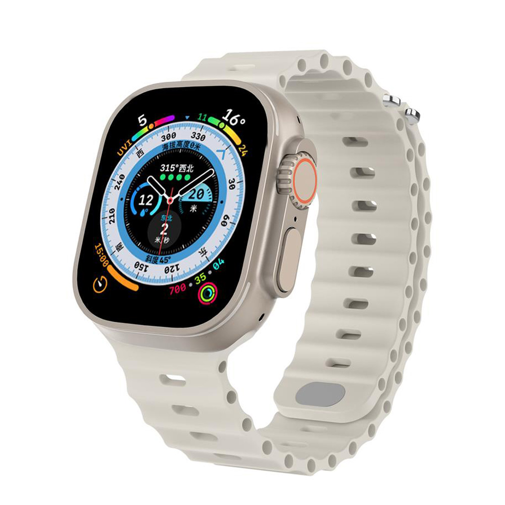 Strap For Apple Watch Band 49mm 44mm 45mm 41mm 40mm 38mm 42mm SE 6 5 4 3 Silicone Sport Ocean Bracelet iWatch Series ultra 8 7