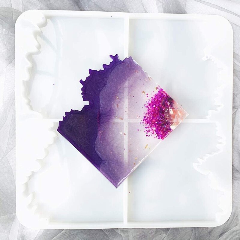 Resin Coaster Mold-Irregular Silicone Coaster Mold for Making -Thick Resin Coaster Mold for Resin and Polymer Clay