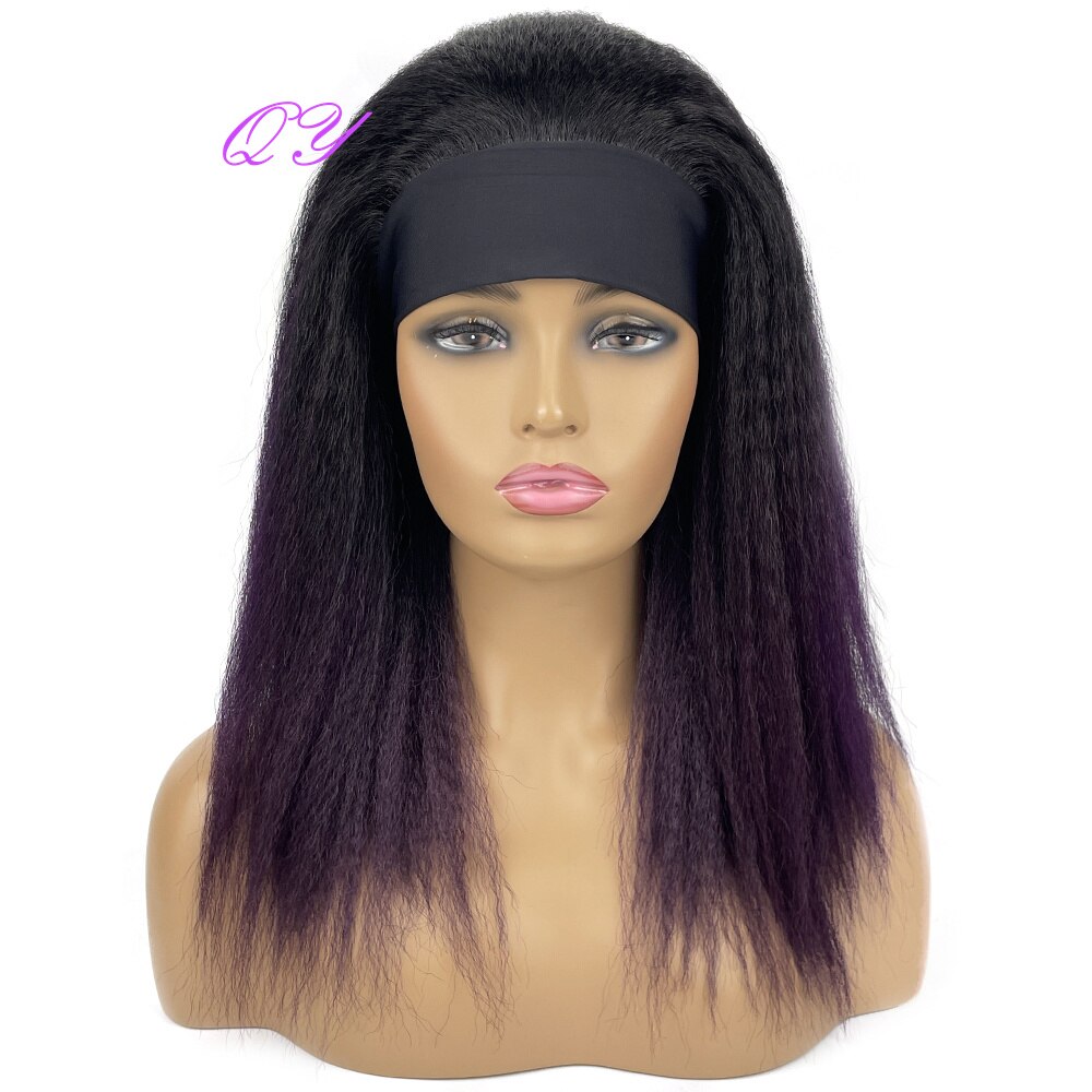 Pelucas de diadema rectas africanas sintéticas, peluca de peinado de longitud media negra Natural para mujer, pelo Afro Yaki rizado para uso diario para mujer: 4/30HL