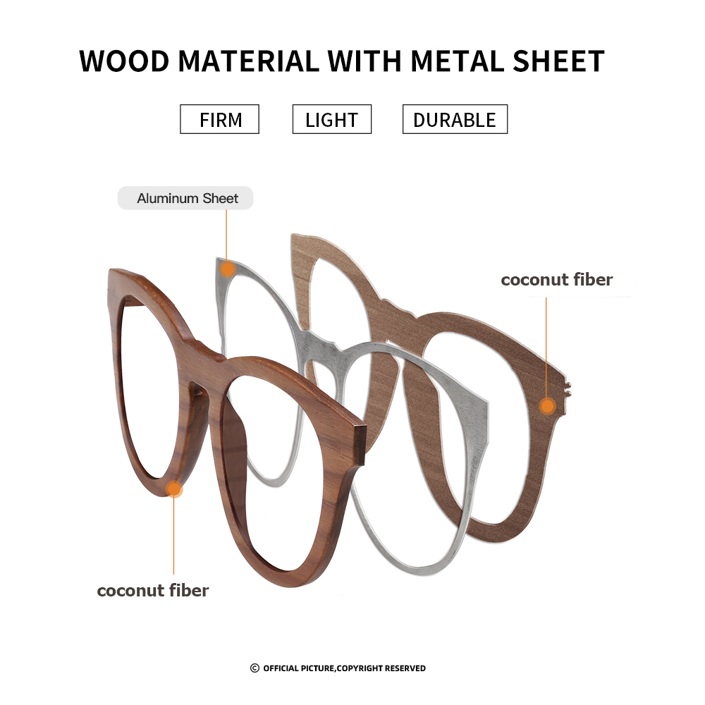 Kokosfaser-Sonnenbrille der GM. Umweltfreundliches neues Holz, polarisierter UV400-Schutz, natürliche Degradierungsbrille 8242