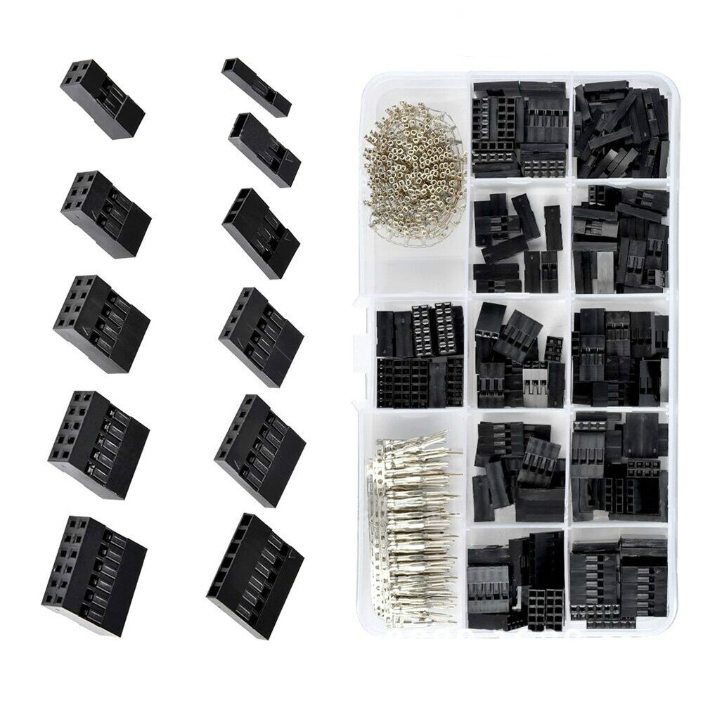 310Pcs/Set 2.54mm Dupont Connector Kit PCB Headers Male Female Pins Electronics
