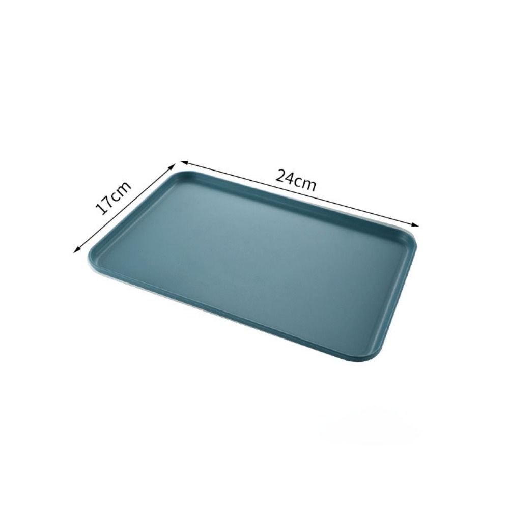 Plastic Wheat Straw Storage Tray Eco-friendly Large Capacity Rectangular Serving Tray Exquisite Fruit Salad Tray Hotel: DEEP BLUE