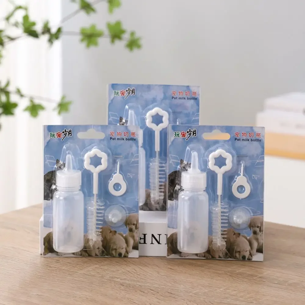 6/4/1 Stuks Puppy Voedingstool Mini Tepel Kat Vervanging Kitten Huisdier Verpleging Huisdier Voedingfles Kits 60Ml Kleine Dierlijke Melkfles