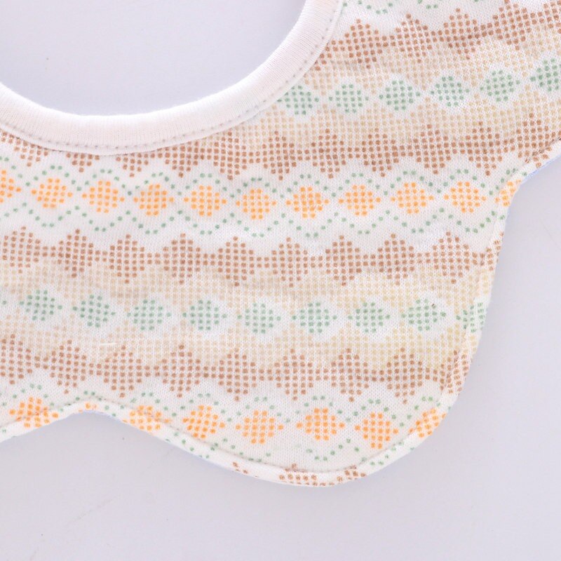 Babador para bebê, 360 graus girando três pisos de algodão infantil babadores bonito diversos impressos macio e confortável toalha para saliva do bebê