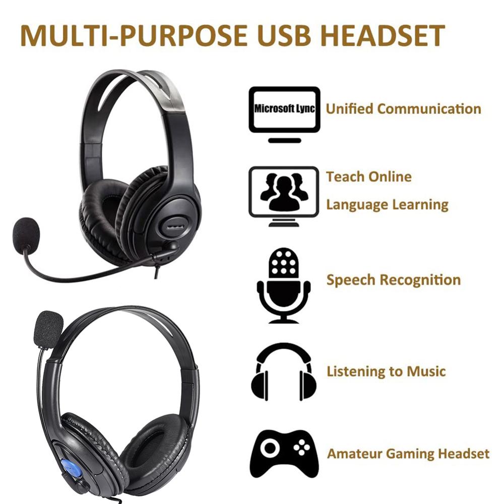 Headset USB Headset Computer Heaphone With Microphone Business Wired Headphones For Computer Laptop PC Headphones With Mic