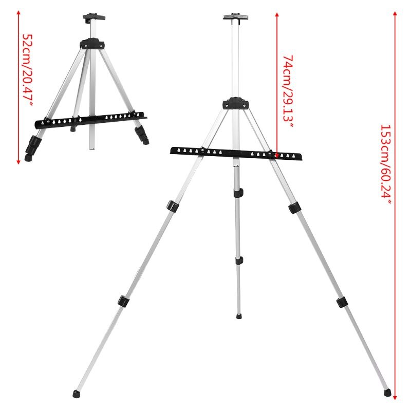 Portable Adjustable Aluminum Artist Easel Sketch Painting Drawing Display Stand With Bag