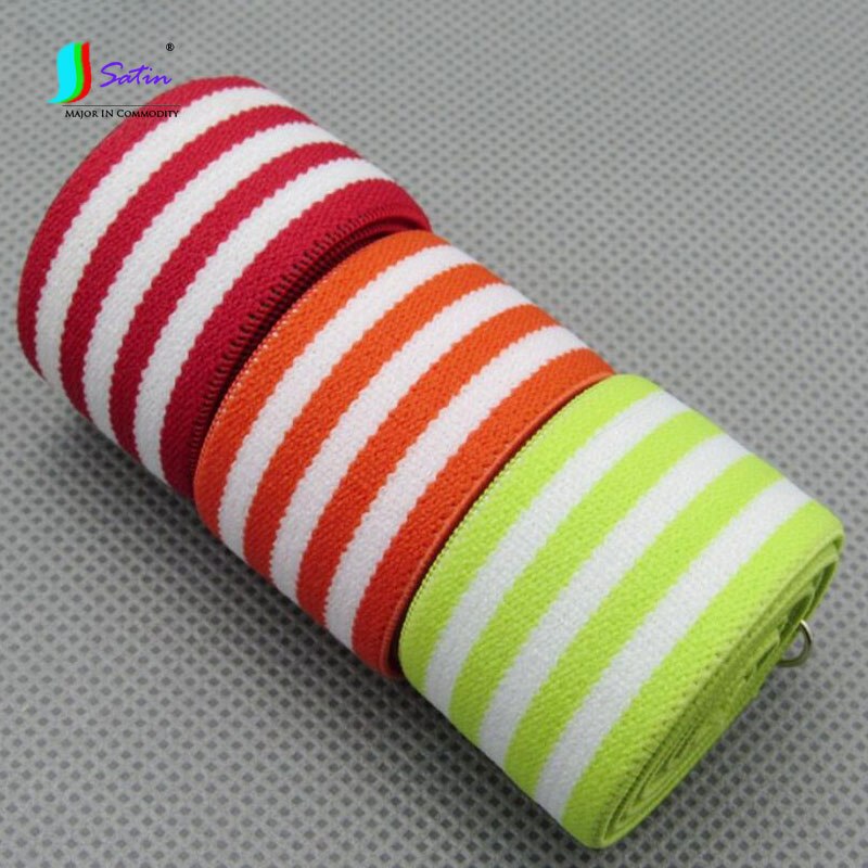 Babymanchet met 25mm breedtes, tailleband naaimateriaal, kleurrijke zachte streep elastische band, felle kleur streep elastische band  s0621l