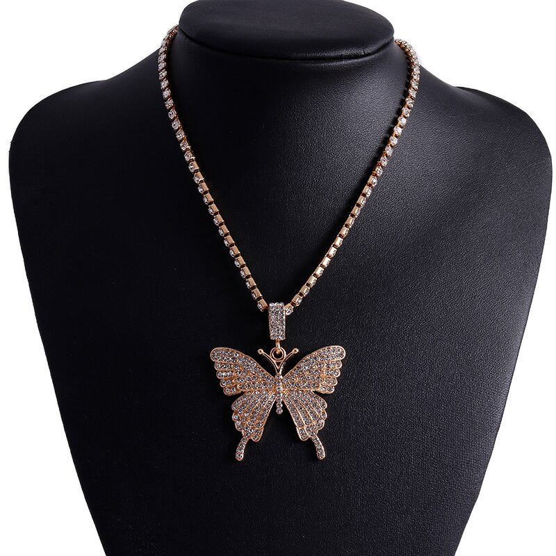 Luxuriöse Kristall Multilayer Schmetterling Halsketten für Frauen Nette Perle Choker Halsketten Anhänger Mädchen Schmuck Geburtstag: Style 9