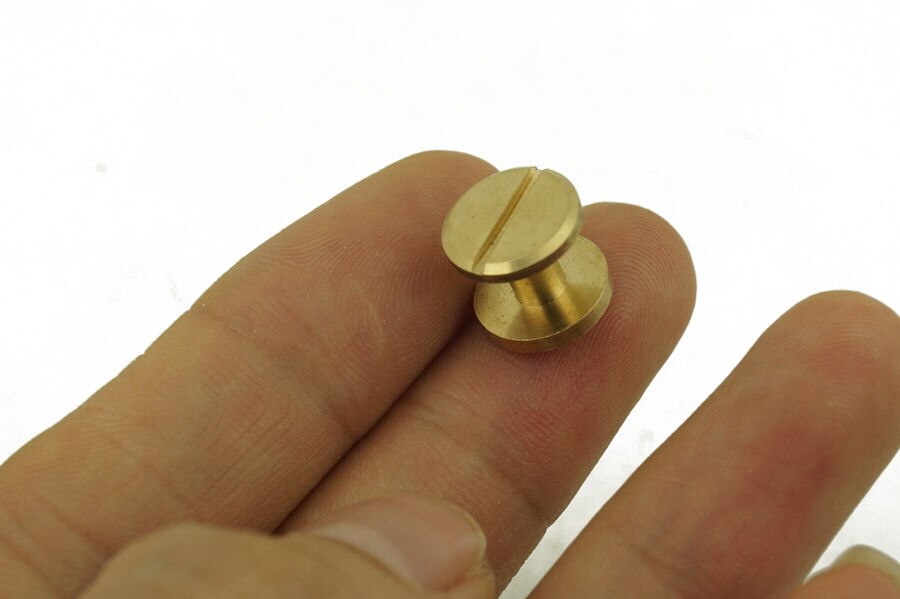 5 Stks/partij Massief Messing Chicago Knop Stud Nail Schroef terug Lederen Nail Klinknagel Riem 10.5*6mm