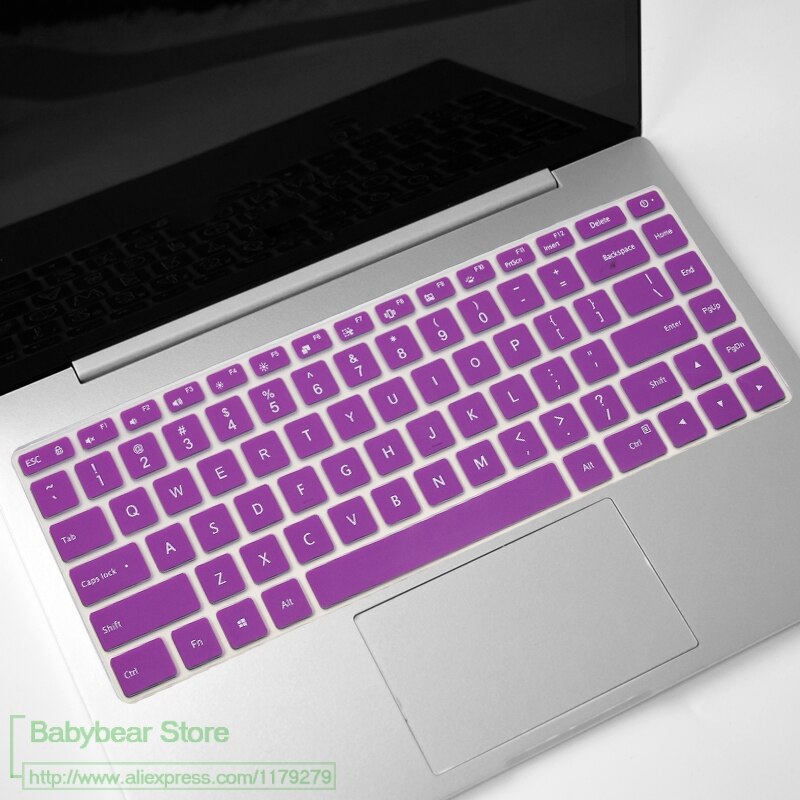 Para Xiaomi mi Notebook Pro 15 15,6 i7-8550U portátil de silicona colorida cubierta protectora de teclado piel portátil de i5-8250U: purple